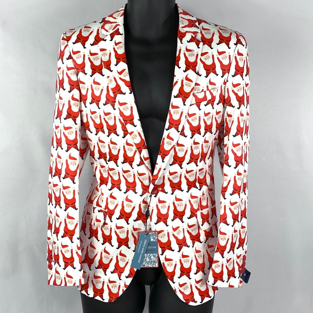 Suslo Couture | Mens Holiday Santa Blazer Red S 38